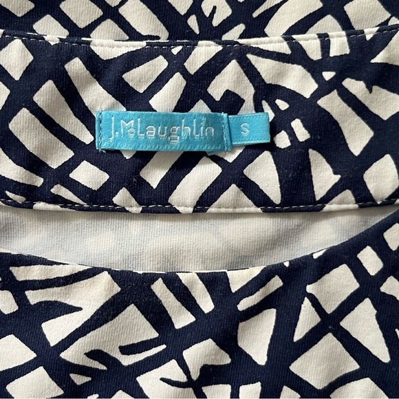 J. McLaughlin Navy and White Patterned Dress - Picture 3 of 4